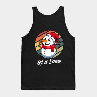 Snowman - Retro Style Vintage Winter Xmas Tank Top